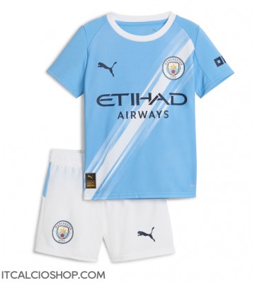 Manchester City Prima Maglia Bambino 2025-26 Manica Corta (+ Pantaloni corti)